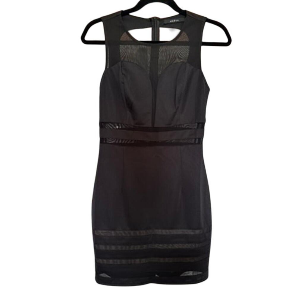 Ark & Co Black Bodycon Dress with Mesh Cutouts S